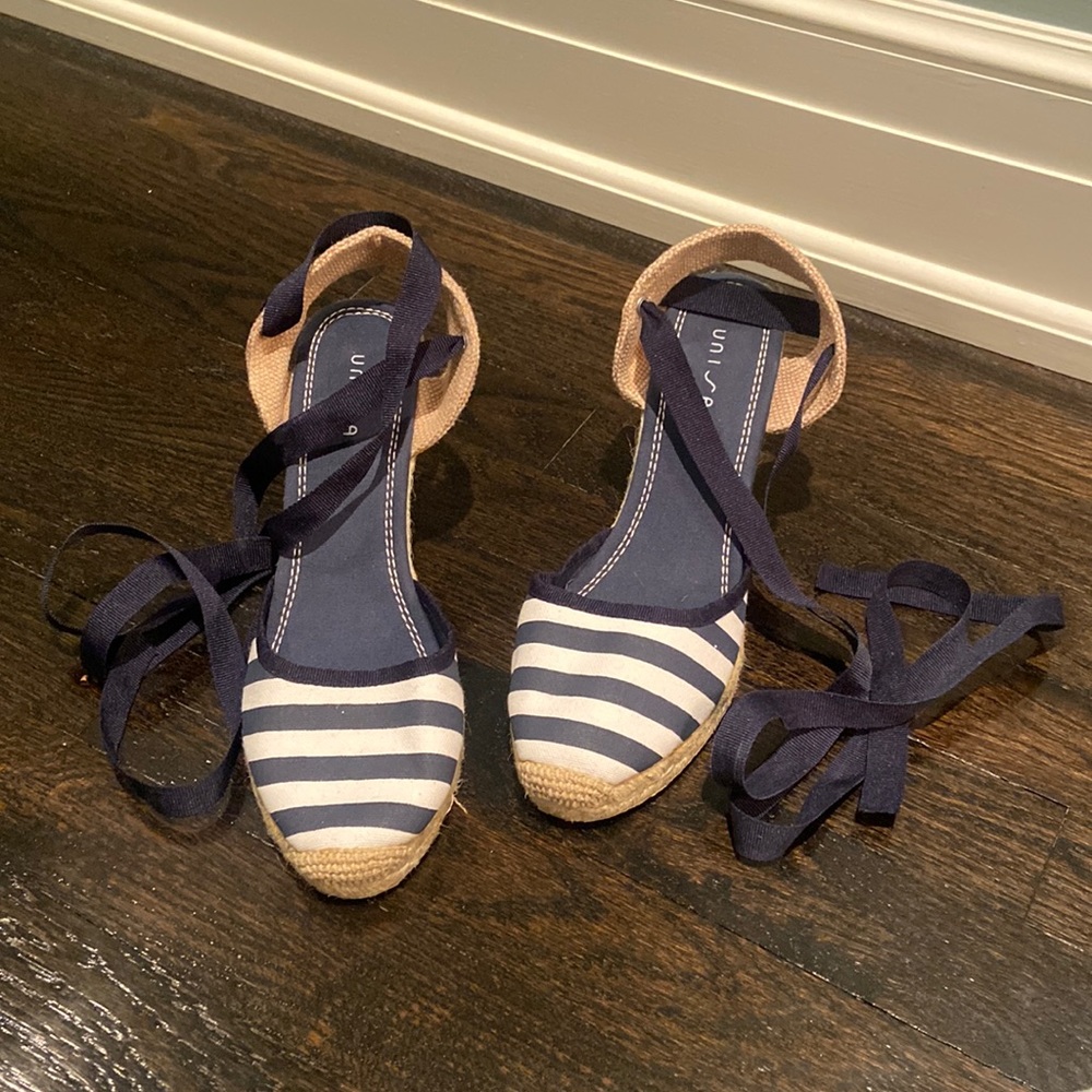 Espadrilles by Unisa. Tie up laces.
